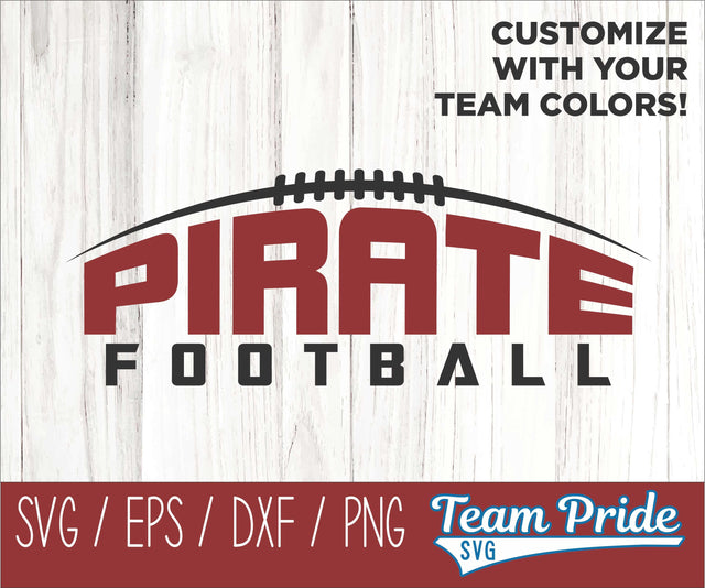Pirates Football SVG Digital Download Printable - SVG, EPS, DXF, PNG 2 SVG Team Pride SVG 