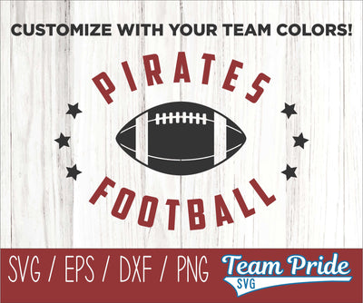 Pirates Football SVG Digital Download Printable - SVG, EPS, DXF, PNG 3 SVG Team Pride SVG 