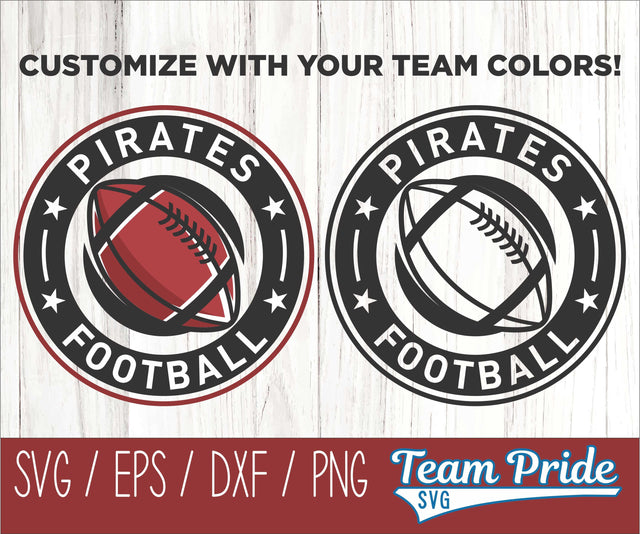 Pirates Football SVG Digital Download Printable - SVG, EPS, DXF, PNG 5 SVG Team Pride SVG 