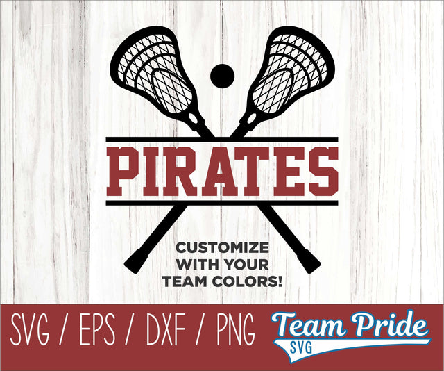Pirates Lacrosse SVG Digital Download Printable - SVG, EPS, DXF, PNG SVG Team Pride SVG 