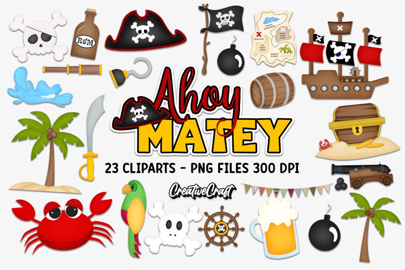 Pirates Nautical Cliparts Graphics Sublimation CreativeCraftShop 