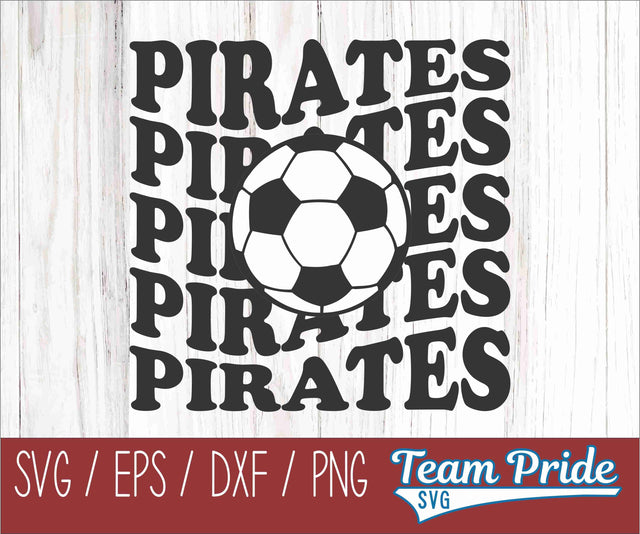 Pirates Soccer Retro Wave SVG Digital Download Printable - SVG, EPS, DXF, PNG SVG Team Pride SVG 
