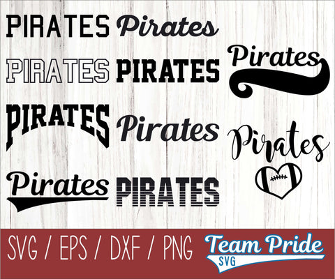 Pirates SVG Bundle Digital Download Printable - SVG, EPS, DXF, PNG SVG Team Pride SVG 