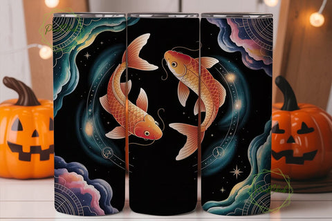 Pisces Zodiac 20oz Tumbler Wrap Sublimation PixelChick 