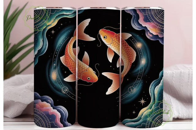 Pisces Zodiac 20oz Tumbler Wrap Sublimation PixelChick 