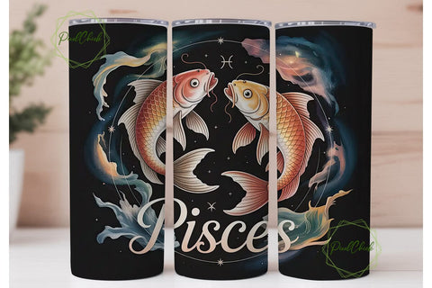Pisces Zodiac 20oz Tumbler Wrap Sublimation PixelChick 