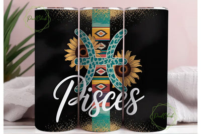 Pisces Zodiac 20oz Tumbler Wrap Sublimation PixelChick 