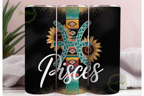 Pisces Zodiac 20oz Tumbler Wrap Sublimation PixelChick 