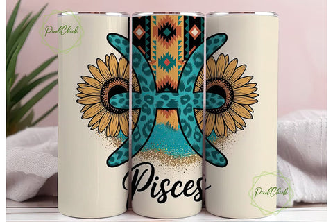 Pisces Zodiac 20oz Tumbler Wrap Sublimation PixelChick 