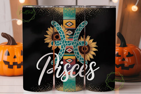 Pisces Zodiac 20oz Tumbler Wrap Sublimation PixelChick 