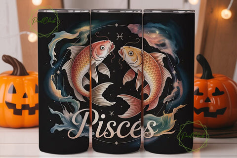 Pisces Zodiac 20oz Tumbler Wrap Sublimation PixelChick 