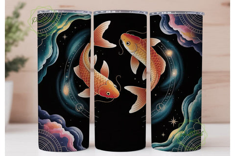 Pisces Zodiac 20oz Tumbler Wrap Sublimation PixelChick 