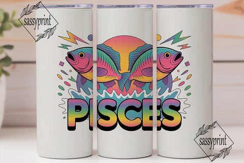 Pisces Zodiac 20oz Tumbler Wrap Sublimation sassyprint 