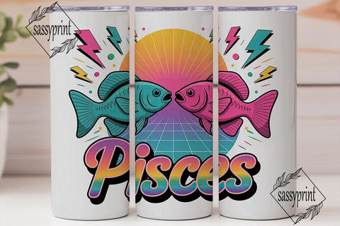 Pisces Zodiac 20oz Tumbler Wrap Sublimation sassyprint 