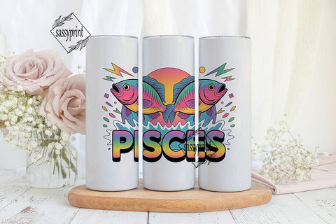 Pisces Zodiac 20oz Tumbler Wrap Sublimation sassyprint 