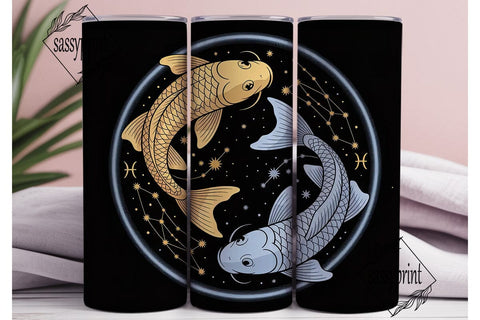 Pisces Zodiac 20oz Tumbler Wrap Sublimation sassyprint 