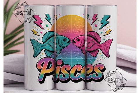 Pisces Zodiac 20oz Tumbler Wrap Sublimation sassyprint 