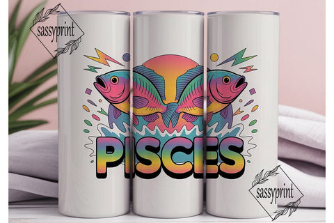 Pisces Zodiac 20oz Tumbler Wrap Sublimation sassyprint 