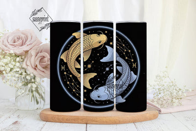 Pisces Zodiac 20oz Tumbler Wrap Sublimation sassyprint 