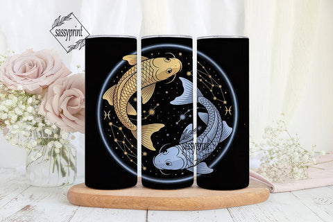 Pisces Zodiac 20oz Tumbler Wrap Sublimation sassyprint 
