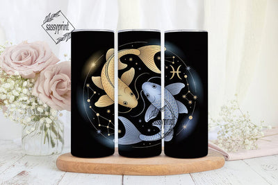 Pisces Zodiac 20oz Tumbler Wrap Sublimation sassyprint 
