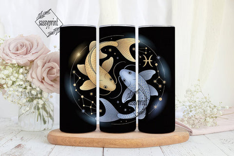 Pisces Zodiac 20oz Tumbler Wrap Sublimation sassyprint 