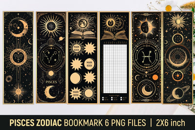 Pisces zodiac bookmark Sublimation KMarinaDesign 
