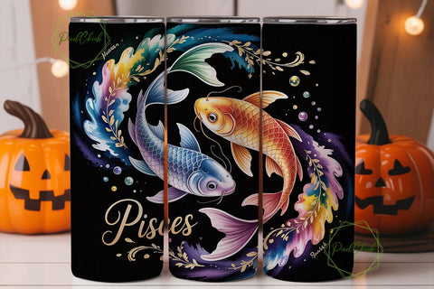 Pisces Zodiac Tumbler Wrap Sublimation PixelChick 
