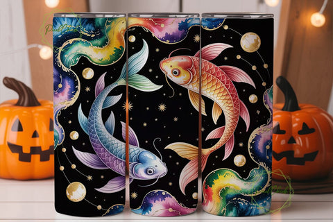 Pisces Zodiac Tumbler Wrap Sublimation PixelChick 