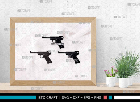 Pistol SVG, Pistol Silhouette, Gun Svg, Handgun Svg, Revolver Svg, Weapon Svg, Gun Silhouette, Pistol Bundle, SVG ETC Craft 