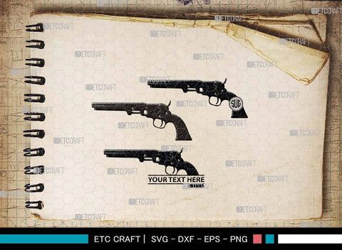 Pistol SVG, Pistol Silhouette, Gun Svg, Handgun Svg, Revolver Svg, Weapon Svg, Gun Silhouette, Pistol Bundle, SVG ETC Craft 