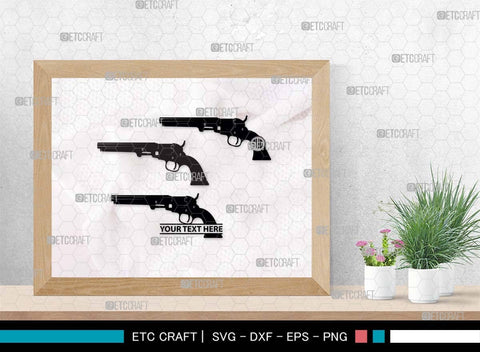 Pistol SVG, Pistol Silhouette, Gun Svg, Handgun Svg, Revolver Svg, Weapon Svg, Gun Silhouette, Pistol Bundle, SVG ETC Craft 