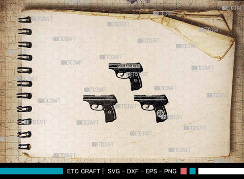 Pistol SVG, Pistol Silhouette, Gun Svg, Handgun Svg, Revolver Svg, Weapon Svg, Gun Silhouette, Pistol Bundle, SVG ETC Craft 