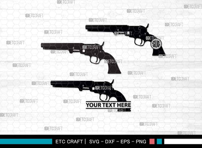 Pistol SVG, Pistol Silhouette, Gun Svg, Handgun Svg, Revolver Svg, Weapon Svg, Gun Silhouette, Pistol Bundle, SVG ETC Craft 