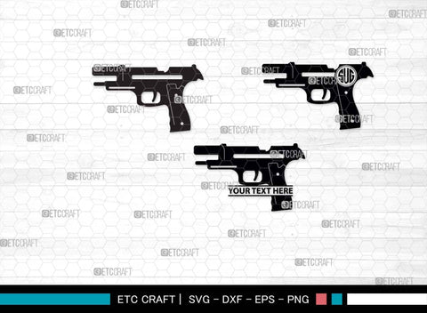 Pistol SVG, Pistol Silhouette, Gun Svg, Handgun Svg, Revolver Svg, Weapon Svg, Gun Silhouette, Pistol Bundle, SVG ETC Craft 