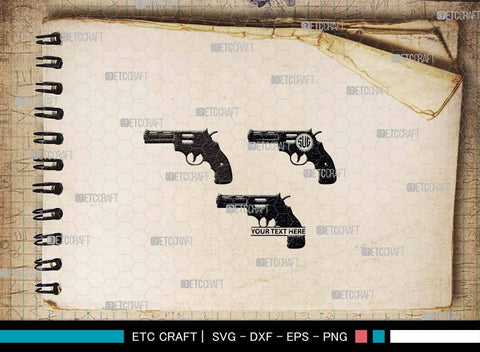 Pistol SVG, Pistol Silhouette, Gun Svg, Handgun Svg, Revolver Svg, Weapon Svg, Gun Silhouette, Pistol Bundle, SVG ETC Craft 