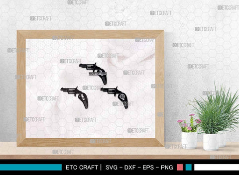 Pistol SVG, Pistol Silhouette, Gun Svg, Handgun Svg, Revolver Svg, Weapon Svg, Gun Silhouette, Pistol Bundle, SVG ETC Craft 