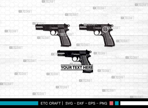 Pistol SVG, Pistol Silhouette, Gun Svg, Handgun Svg, Revolver Svg, Weapon Svg, Gun Silhouette, Pistol Bundle, SVG ETC Craft 