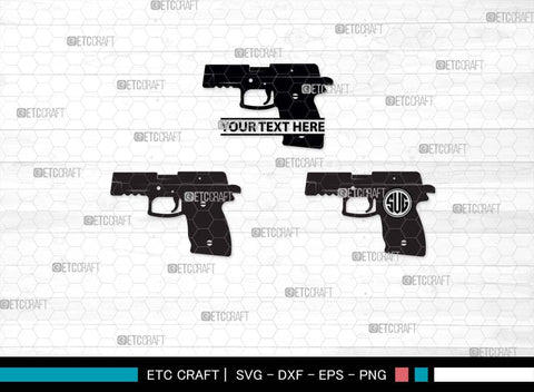 Pistol SVG, Pistol Silhouette, Gun Svg, Handgun Svg, Revolver Svg, Weapon Svg, Gun Silhouette, Pistol Bundle, SVG ETC Craft 