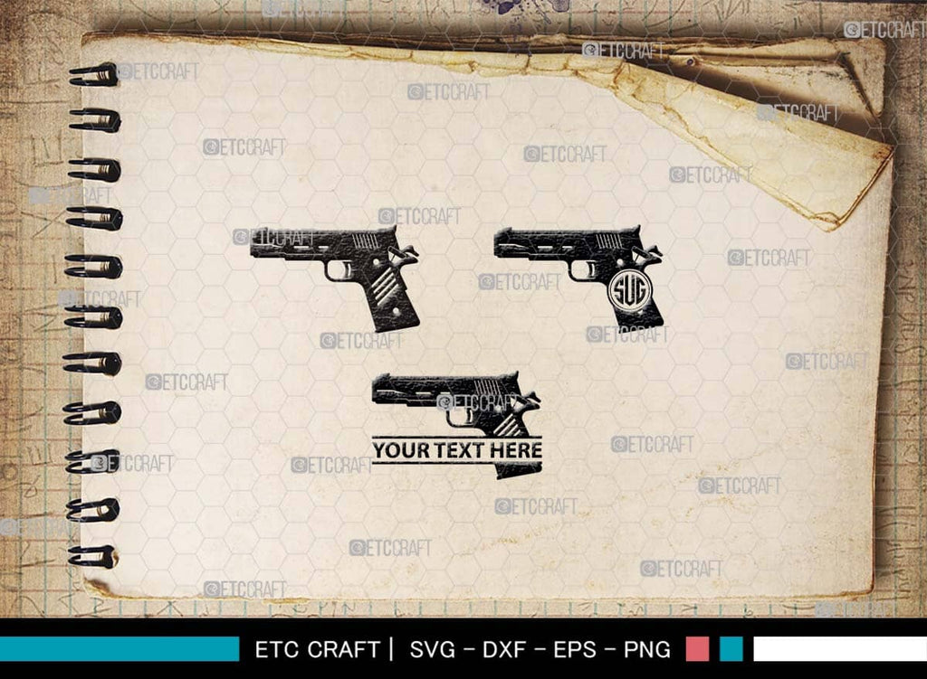 Pistol SVG, Pistol Silhouette, Gun Svg, Handgun Svg, Revolver Svg ...