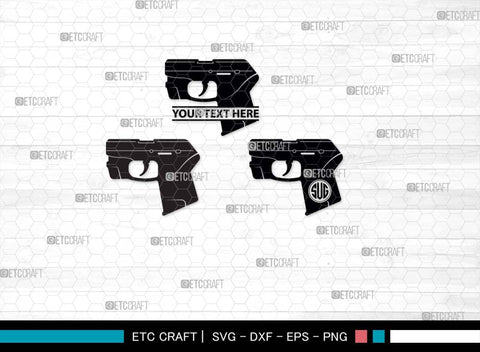 Pistol SVG, Pistol Silhouette, Gun Svg, Handgun Svg, Revolver Svg, Weapon Svg, Gun Silhouette, Pistol Bundle, SVG ETC Craft 