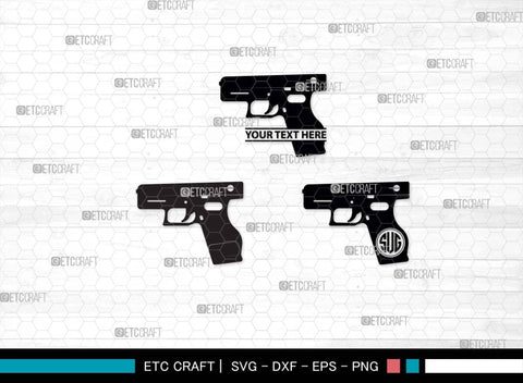 Pistol SVG, Pistol Silhouette, Gun Svg, Handgun Svg, Revolver Svg, Weapon Svg, Gun Silhouette, Pistol Bundle, SVG ETC Craft 