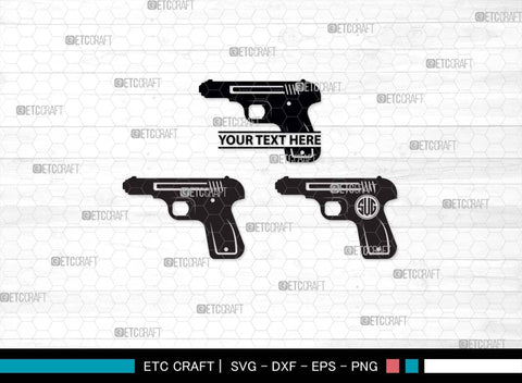 Pistol SVG, Pistol Silhouette, Gun Svg, Handgun Svg, Revolver Svg, Weapon Svg, Gun Silhouette, Pistol Bundle, SVG ETC Craft 