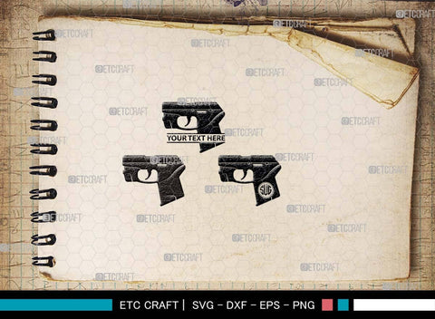 Pistol SVG, Pistol Silhouette, Gun Svg, Handgun Svg, Revolver Svg, Weapon Svg, Gun Silhouette, Pistol Bundle, SVG ETC Craft 