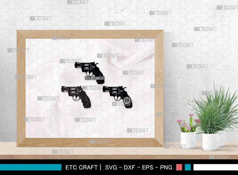 Pistol SVG, Pistol Silhouette, Gun Svg, Handgun Svg, Revolver Svg, Weapon Svg, Gun Silhouette, Pistol Bundle, SVG ETC Craft 