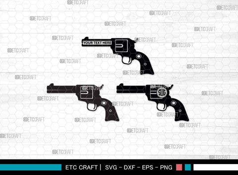 Pistol SVG, Pistol Silhouette, Gun Svg, Handgun Svg, Revolver Svg, Weapon Svg, Gun Silhouette, Pistol Bundle, SVG ETC Craft 