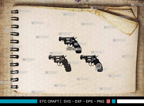 Pistol SVG, Pistol Silhouette, Gun Svg, Handgun Svg, Revolver Svg, Weapon Svg, Gun Silhouette, Pistol Bundle, SVG ETC Craft 