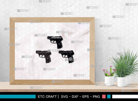 Pistol SVG, Pistol Silhouette, Gun Svg, Handgun Svg, Revolver Svg, Weapon Svg, Gun Silhouette, Pistol Bundle, SVG ETC Craft 