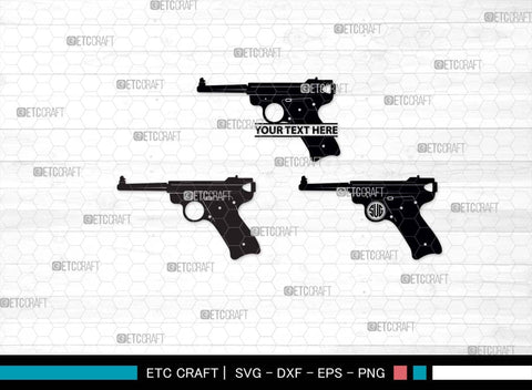 Pistol SVG, Pistol Silhouette, Gun Svg, Handgun Svg, Revolver Svg, Weapon Svg, Gun Silhouette, Pistol Bundle, SVG ETC Craft 