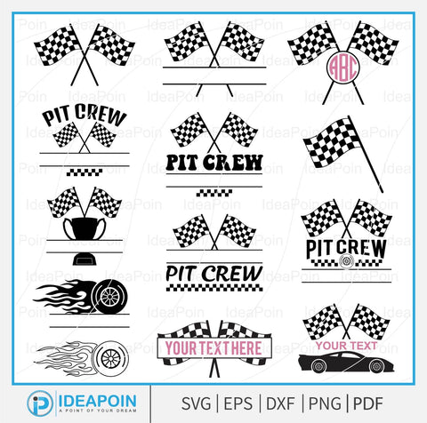 Pit Crew svg, Pit Crew Custome Design, checkered flag svg, Race car PNG, pit crew monogram, Pit Crew Birthday SVG Dinvect 